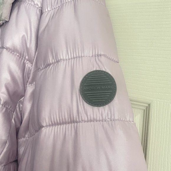 Andrew Marc Ladies' Ultra Soft Attached Hood Reversible Jacket Shine Lavende - Picture 4 of 14